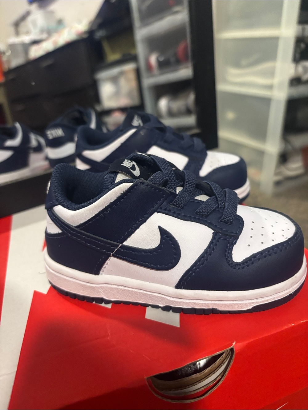 Nike Kids Navy and White Low-Top Sneakers